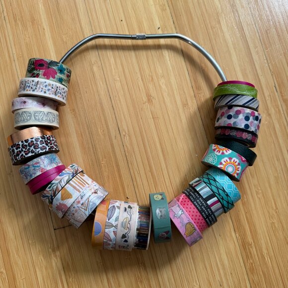 Washi Tape Ring Holder & 31 Rolls of Washi Tape Bundle - Picture 1 of 4
